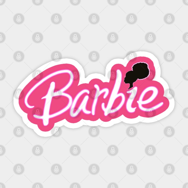 Black girl Barbie Sticker by byEstherReid